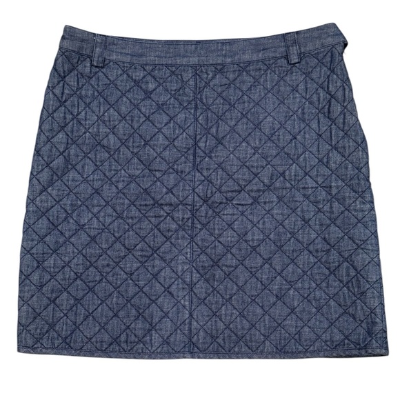 Brooks Brothers Denim Quilted Skirt 10 - Picture 2 of 9